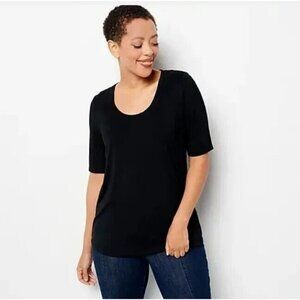 Susan Graver Weekend Essentials Cool Touch Top Black X-Large